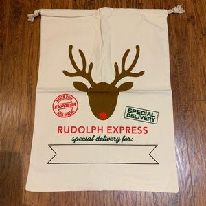 Christmas Burlap Bags - Rudolph Express - 13 Bags